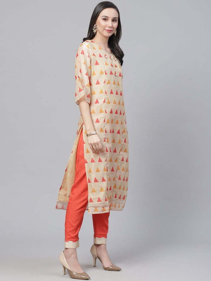 Chanderi Silk Dress Material with Digital Handloom & Indie Print with Maheshwari Dupatta