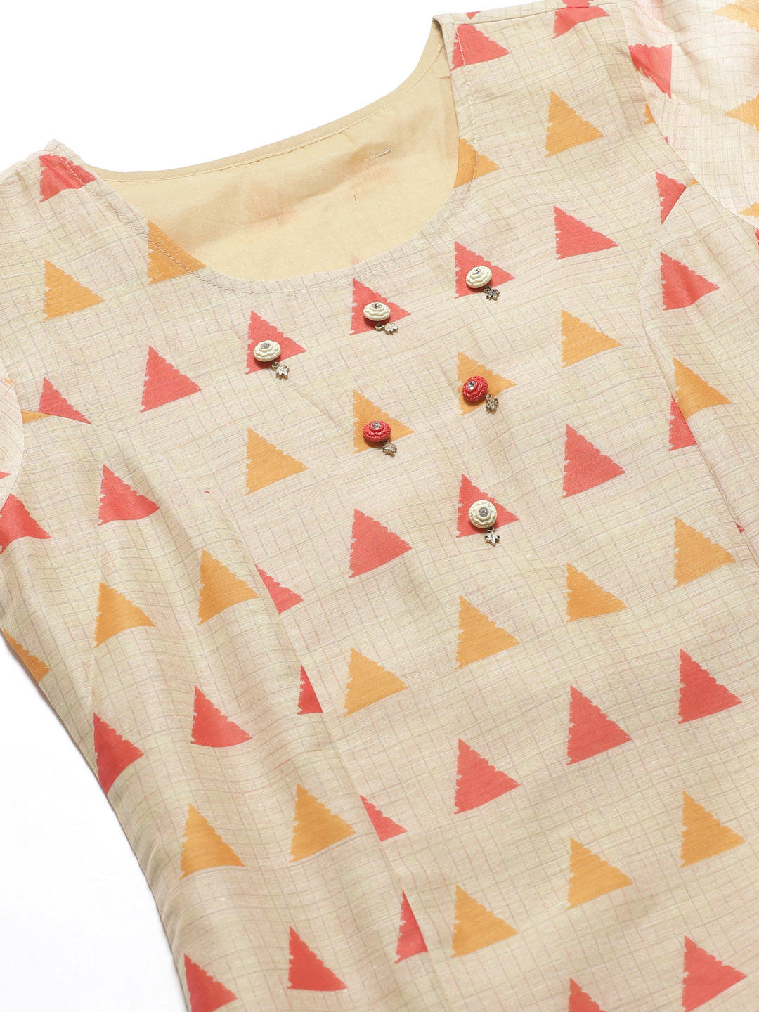 Chanderi Silk Dress Material with Digital Handloom & Indie Print with Maheshwari Dupatta