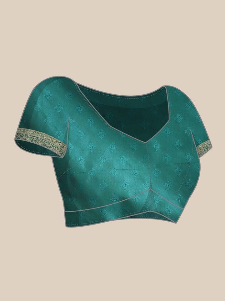 Green Silk Meenakari Banarasi Saree Embellished With Resham Weaving