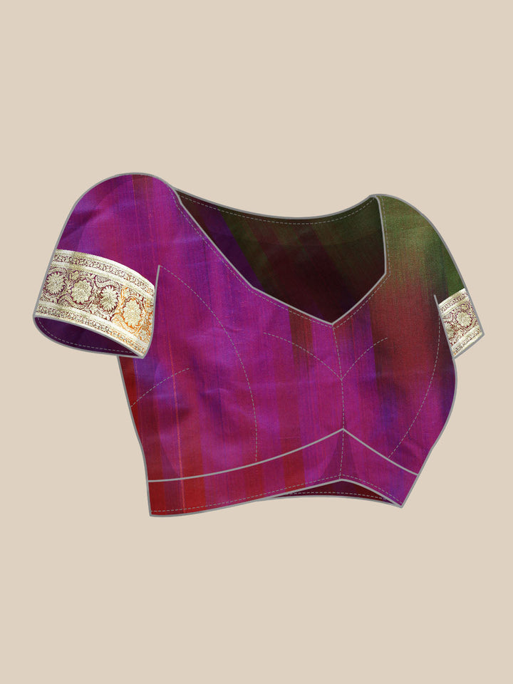 Bright MultiColor Floral Jaal Pattern Zari Kanjeewaram Bridal Saree