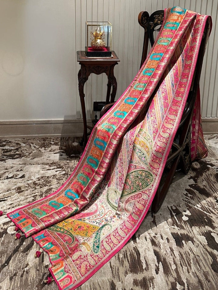 Traditional Multi-coloured Silk Saree