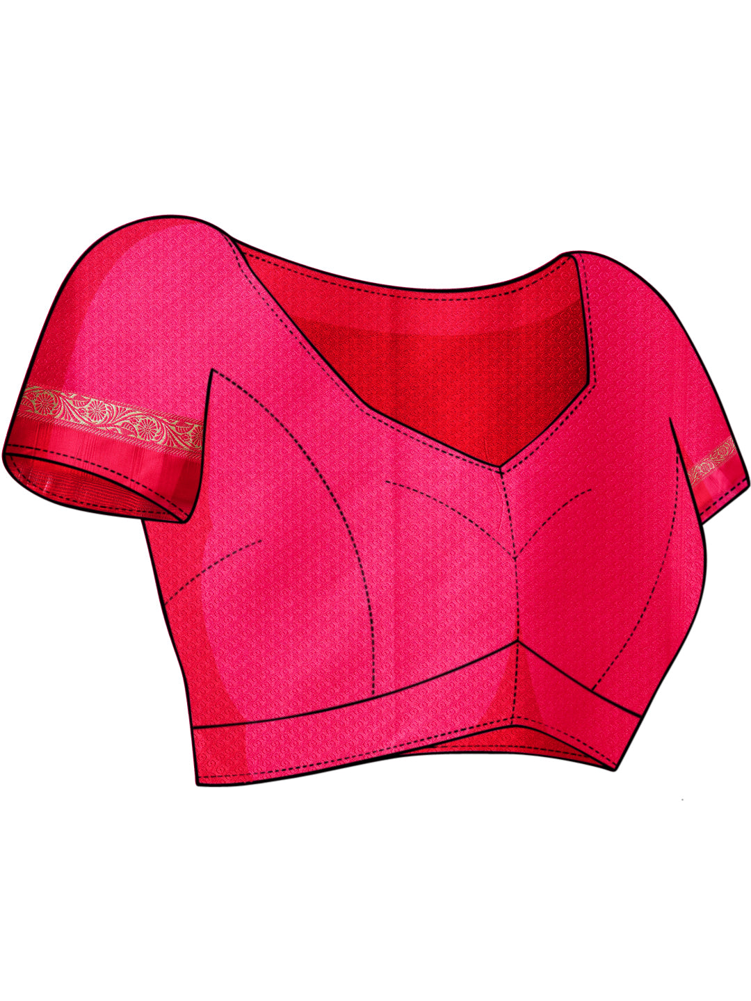 Sea Green Banarasi Pure Silk Saree & Contrast Magenta Ethnic Border