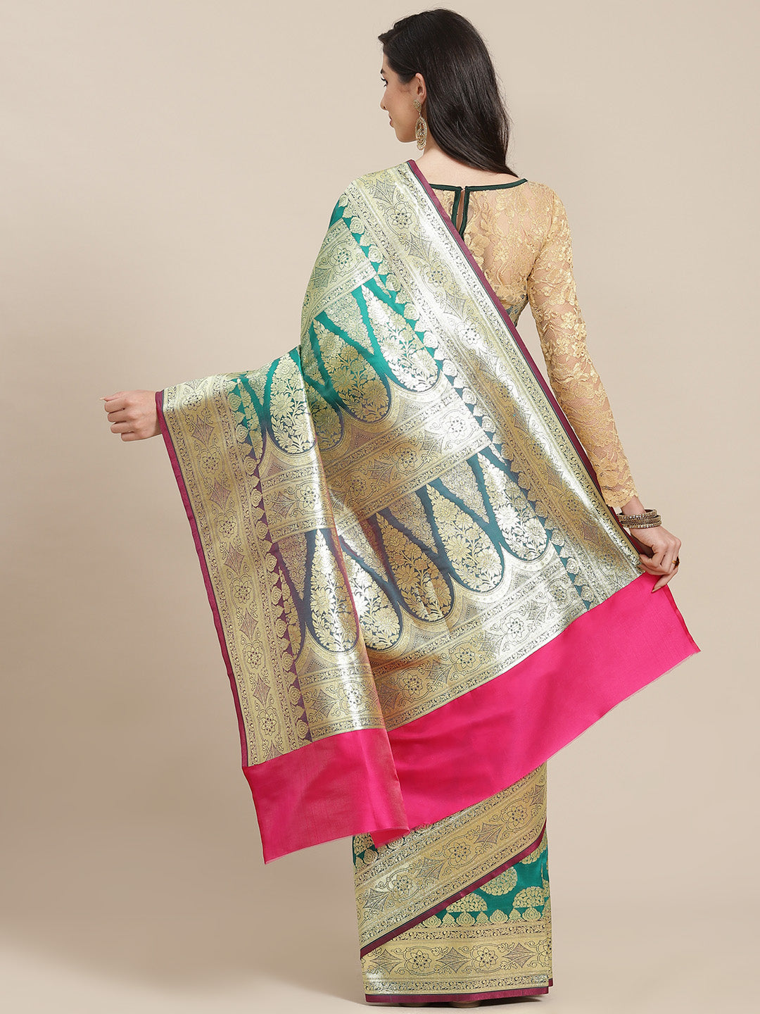 Purple Kanjeevaram Wedding Silk Saree With Traditional Contrast Pallu