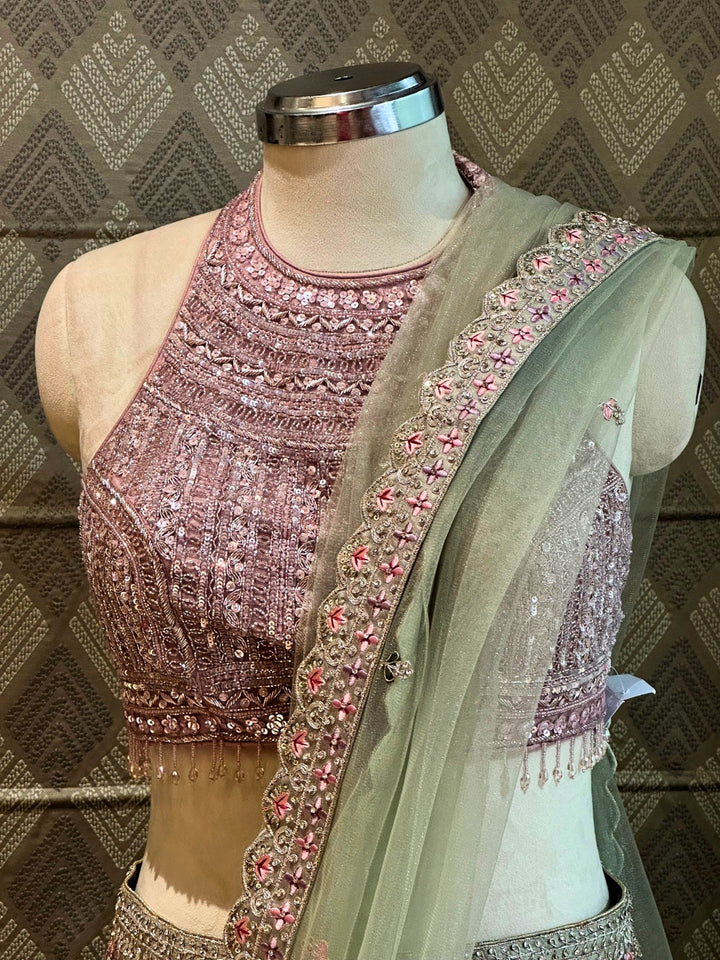 Sage Green Splendor Embroidered Lehenga Set