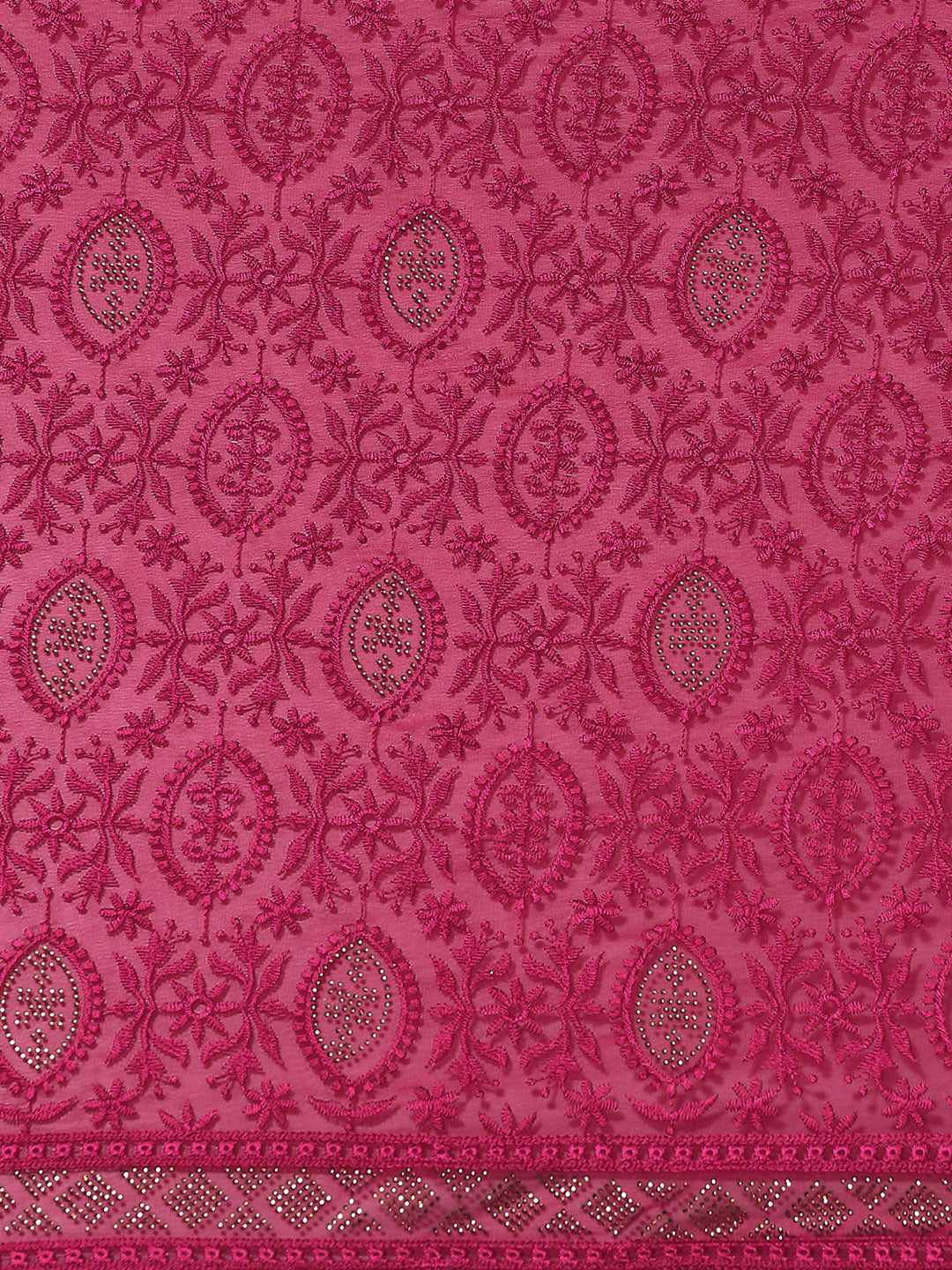 Magenta Floral Resham Embroidery Georgette Cockiail Saree