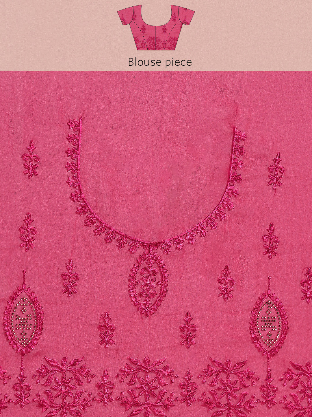Magenta Floral Resham Embroidery Georgette Cockiail Saree