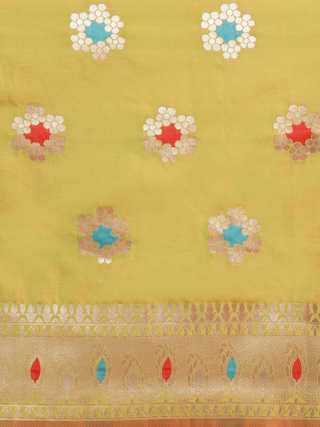 Banarasi Handloom Silk Meenakari Saree with Jhalar