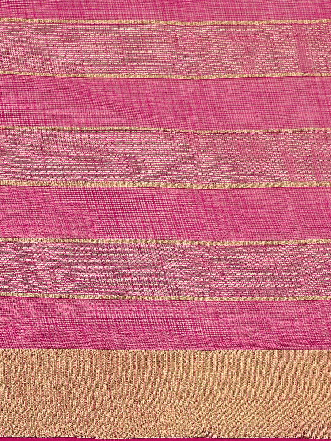 Chanderi Silk Kota saree with intricate Zari weaving in a striped pattern