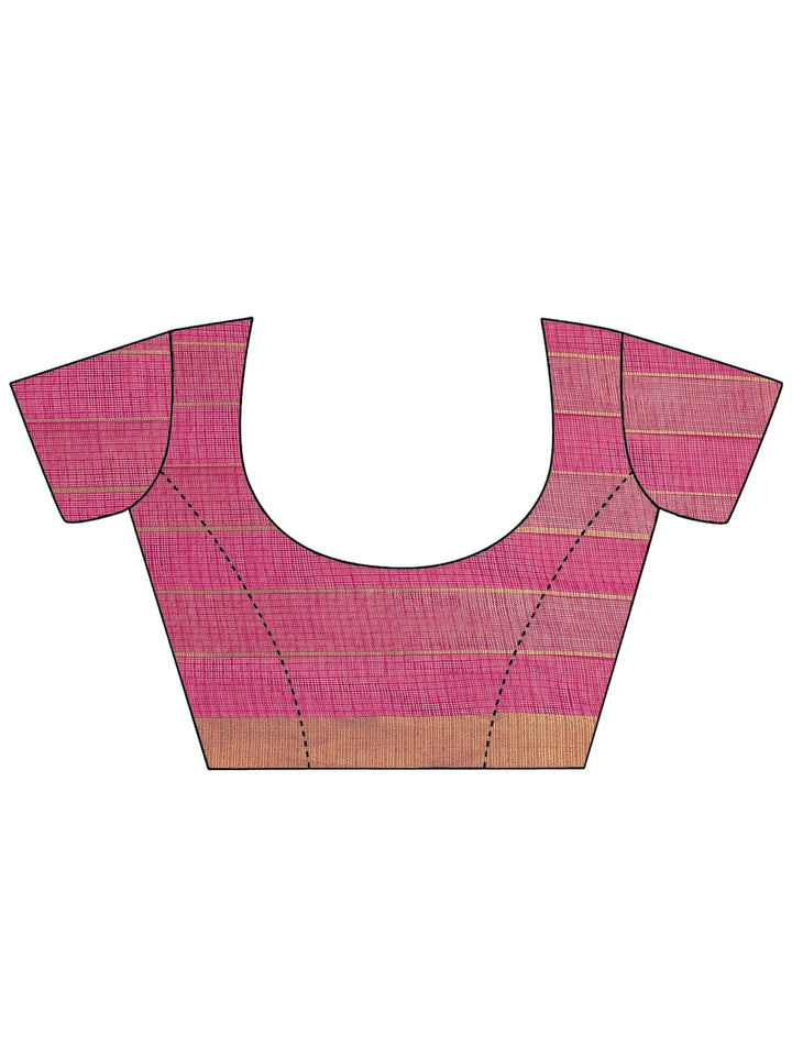 Chanderi Silk Kota saree with intricate Zari weaving in a striped pattern