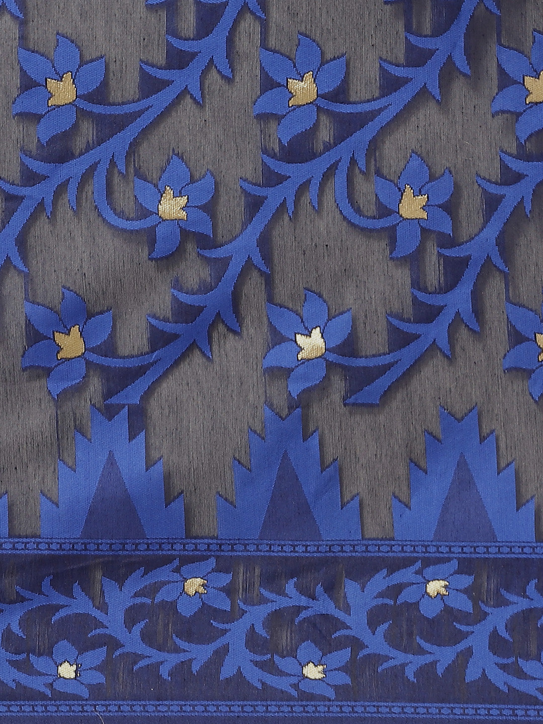 Handloom Chanderi Saree with Abstract woven pattern and Gold Zari weaving