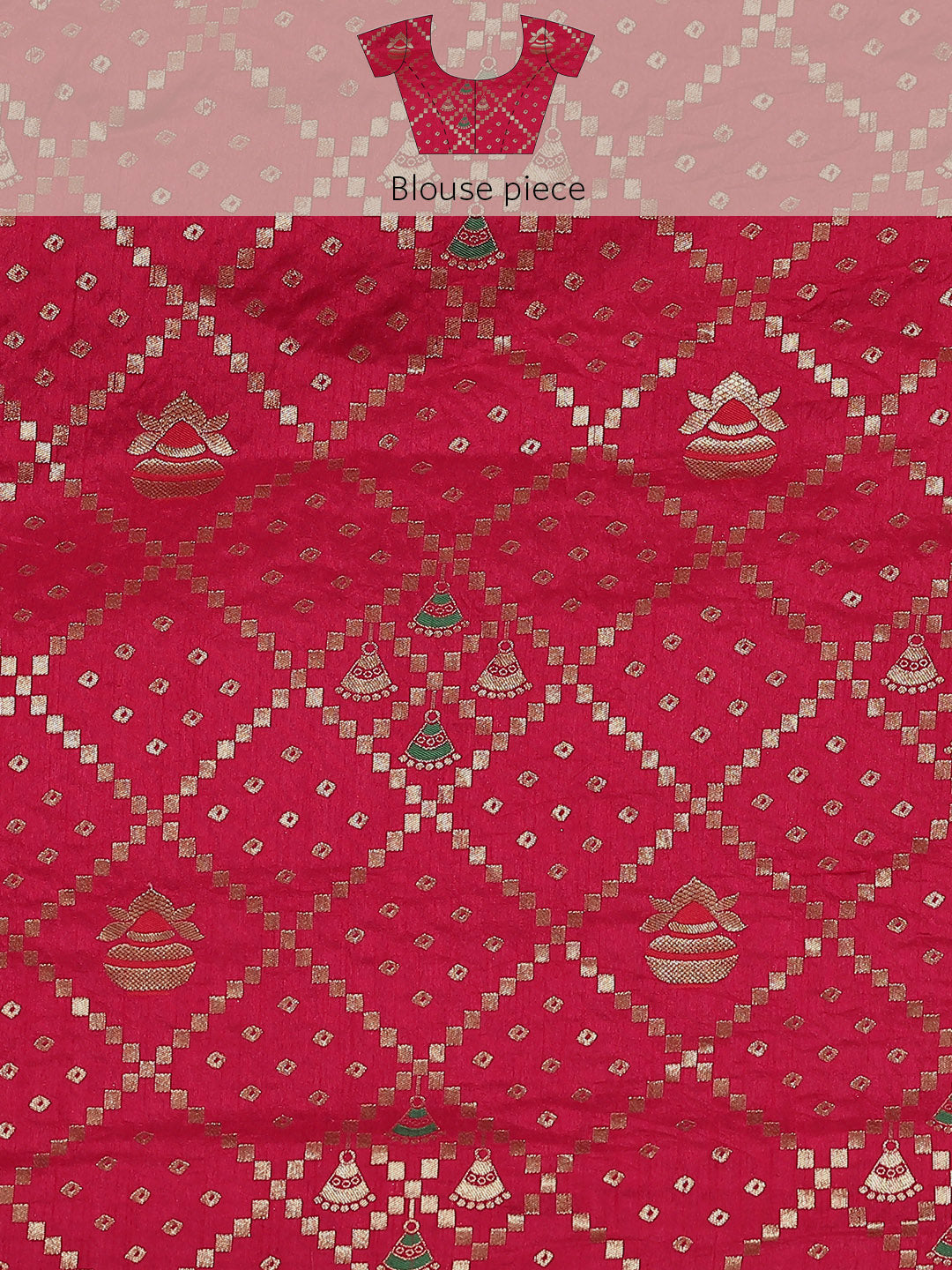 Magenta Gharchola Chanderi Silk Saree Embellished with Crystals