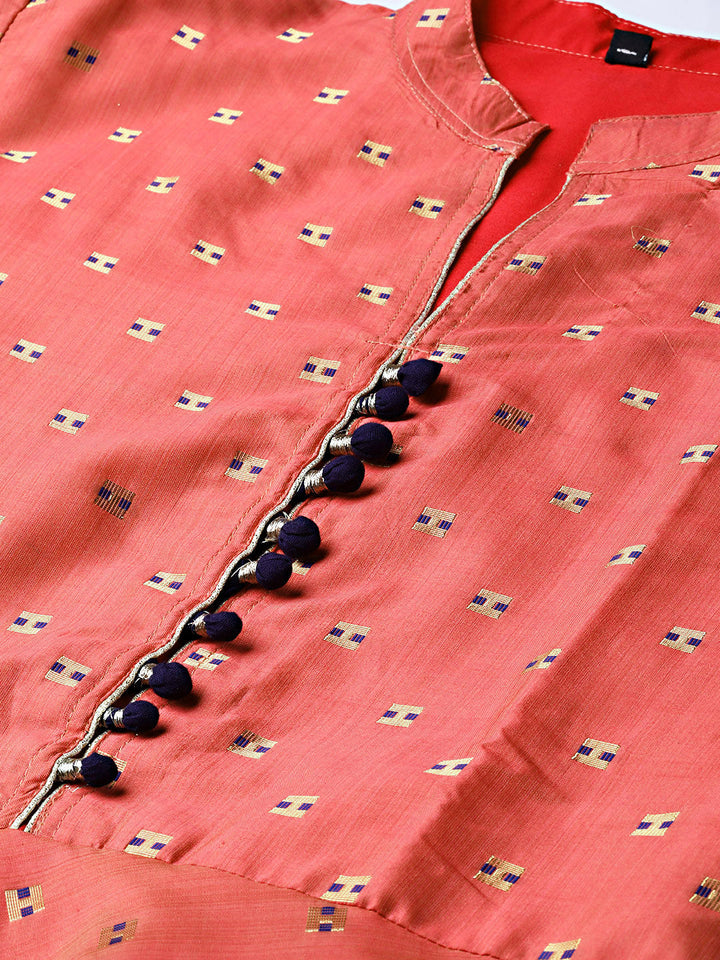 Anarkali Printed Kurta Dress with Bell Sleeves