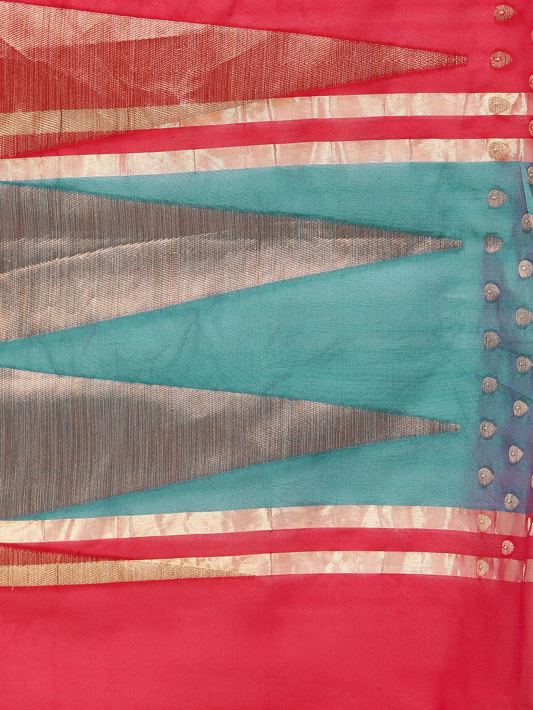 Banarasi Silk Saree with Handloom Woven Temple Pattern