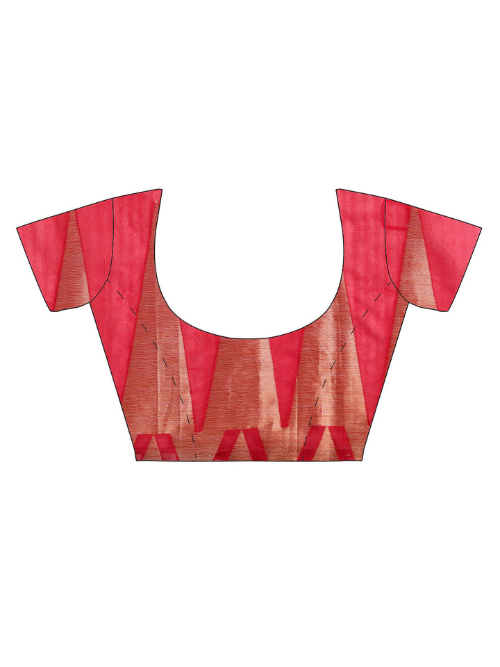 Banarasi Silk Saree with Handloom Woven Temple Pattern