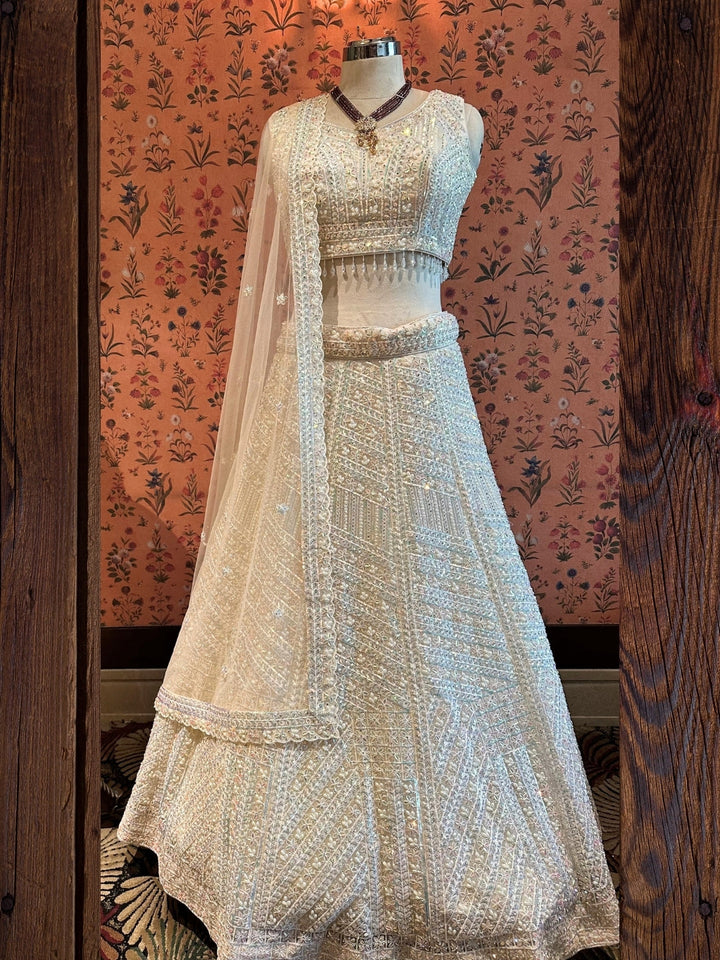 Ivory Radiance Crystal Embellished Lehenga