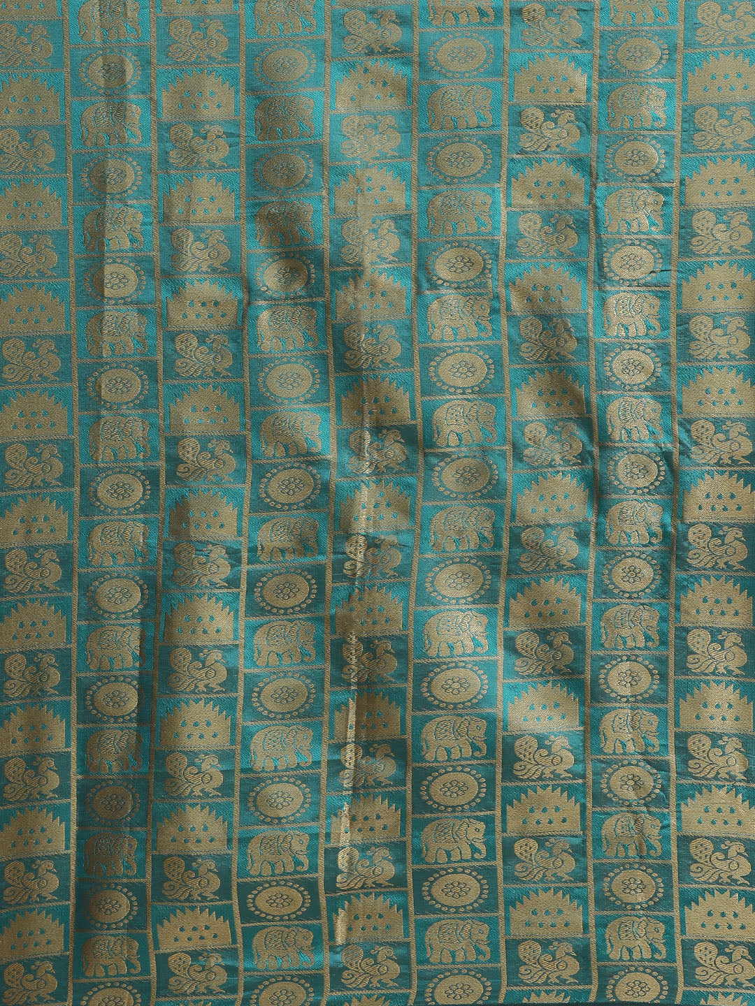 Banarasi Chanderi Checkered Saree with Contrast Brocade Blouse &Heavy Pallu with Tassels