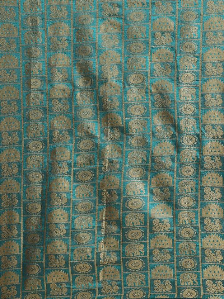 Banarasi Chanderi Checkered Saree with Contrast Brocade Blouse &Heavy Pallu with Tassels