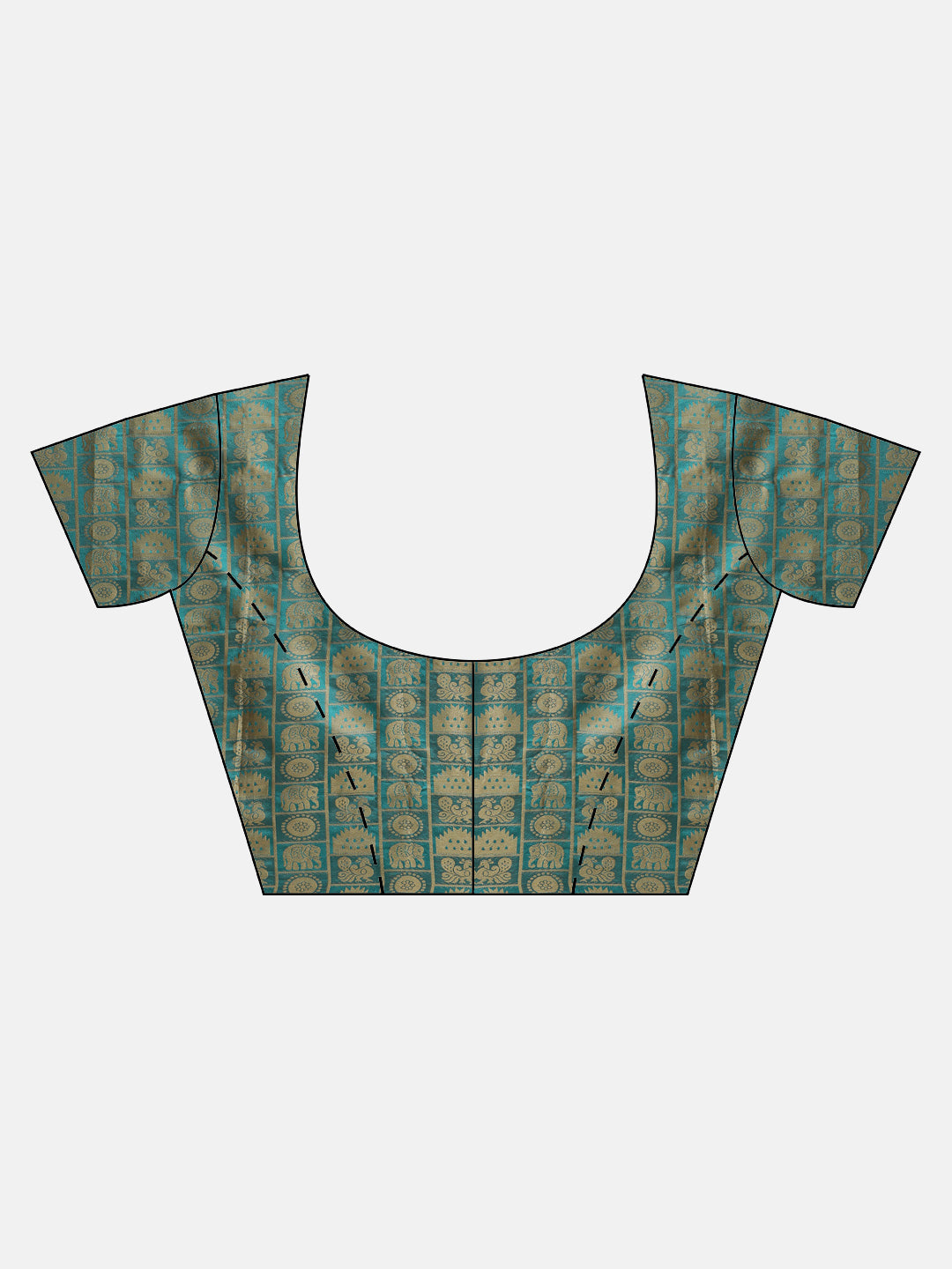 Banarasi Chanderi Checkered Saree with Contrast Brocade Blouse &Heavy Pallu with Tassels