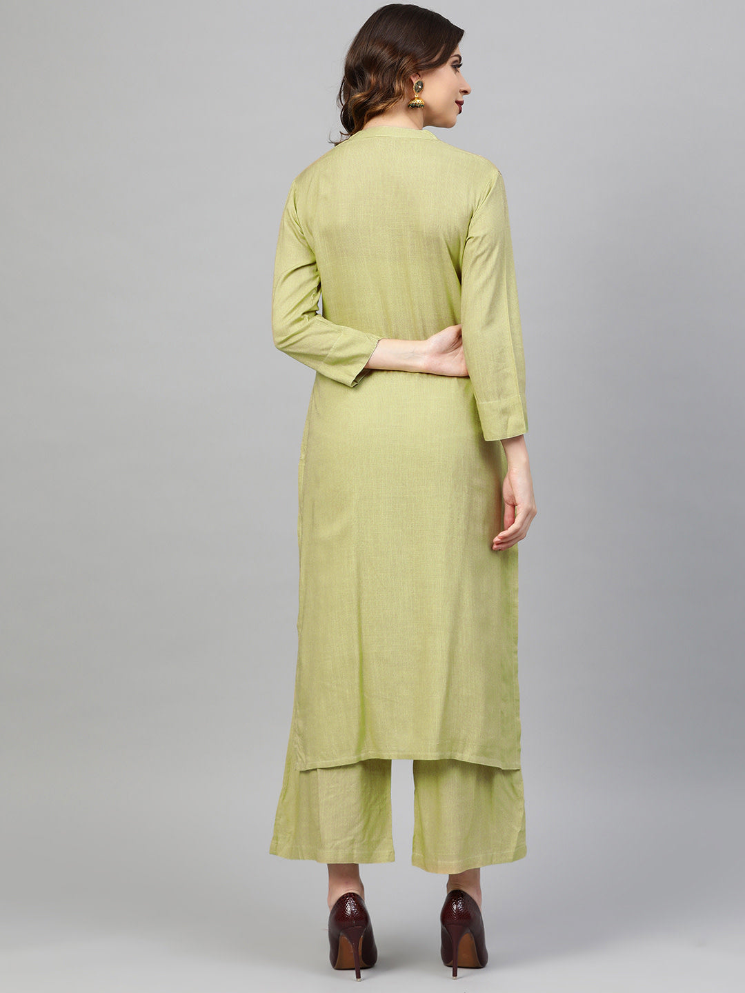 Sequinned Resham Embroidered Kurta Pallazo Set