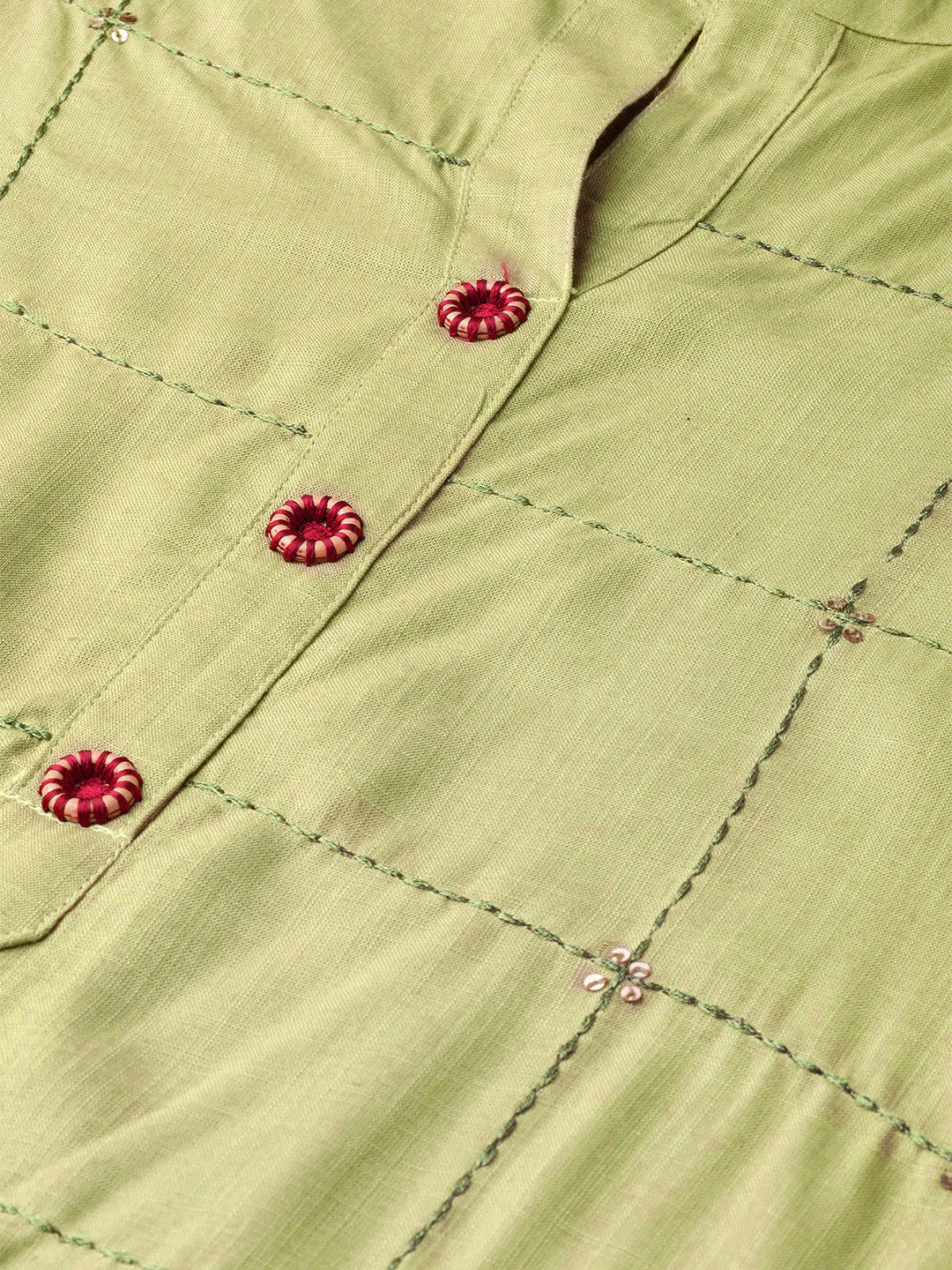Sequinned Resham Embroidered Kurta Pallazo Set