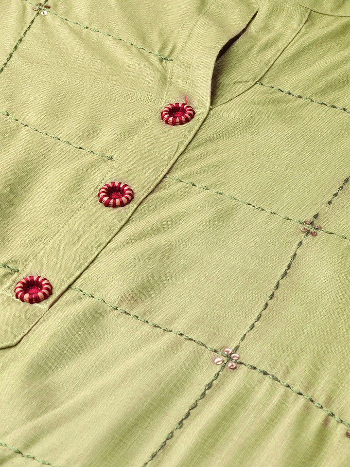 Sequinned Resham Embroidered Kurta Pallazo Set