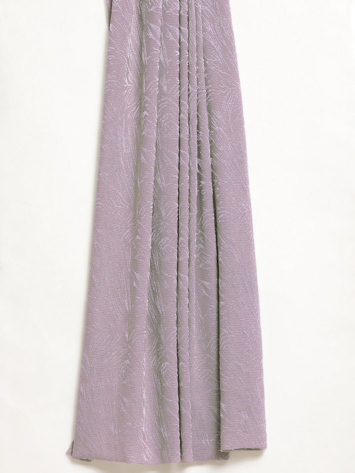 Ruffled Pre-Draped Shimmer Saree with Oxidised Embroidery and Embellished Net Blouse