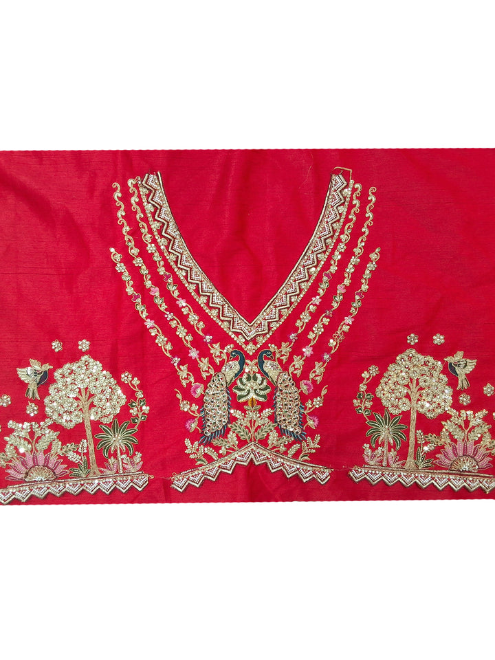 Red Zari Embroidered Bridal Lehenga Choli with Elephant Motif