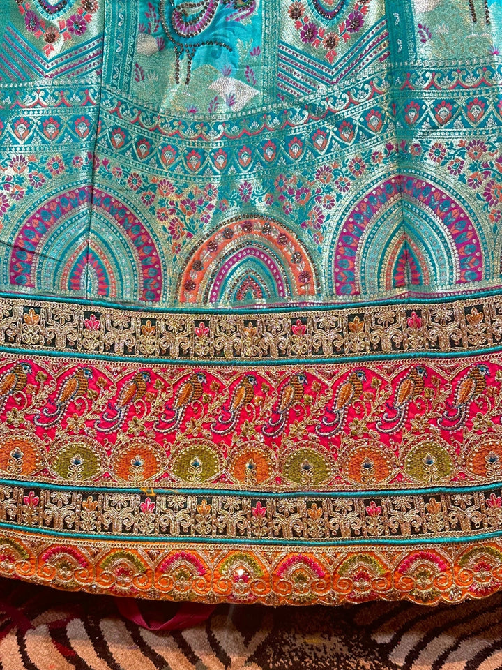 Enchanting Fuchsia Teal Tapestry Lehenga