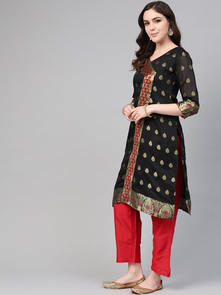 Angrakha Kurta Set with Banarasi Handloom dupatta