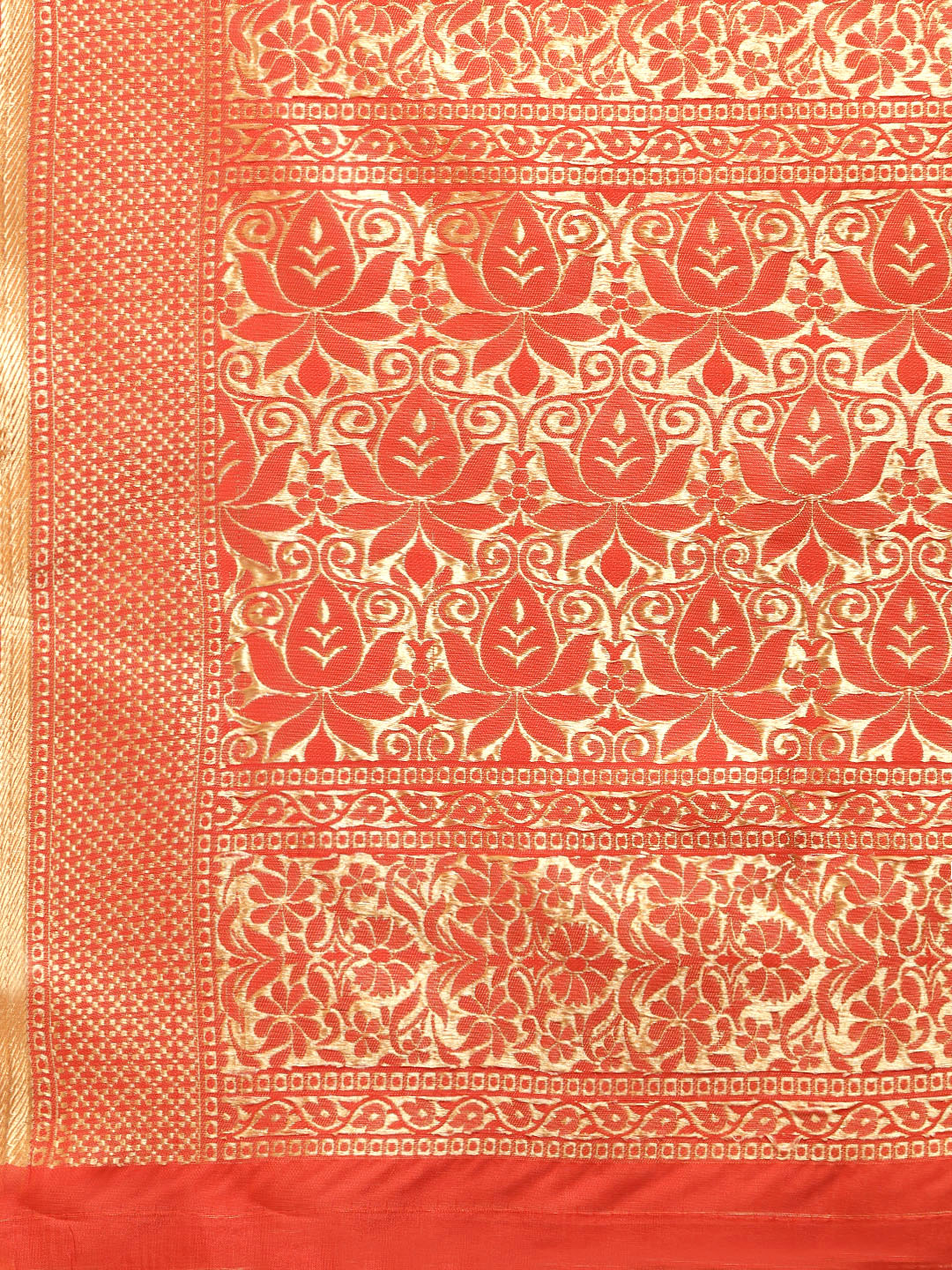 Orange Georgette Embellished Saree