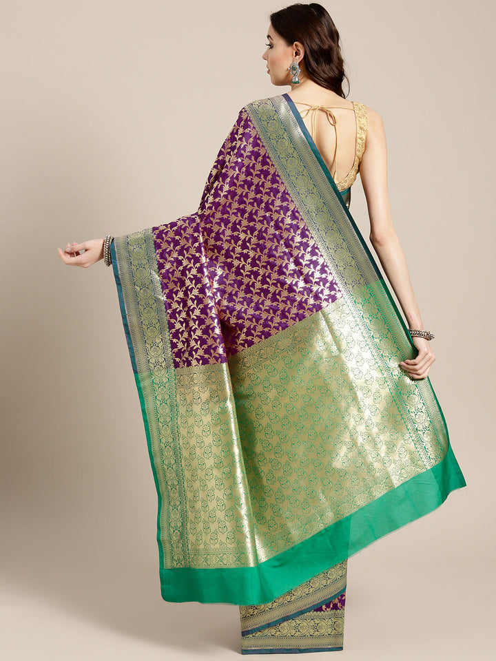 Banarasi Handloom Silk Saree with Botanical Meenakari Pattern