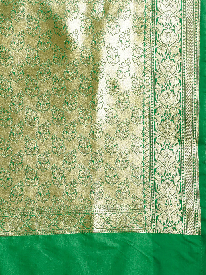 Banarasi Handloom Silk Saree with Botanical Meenakari Pattern