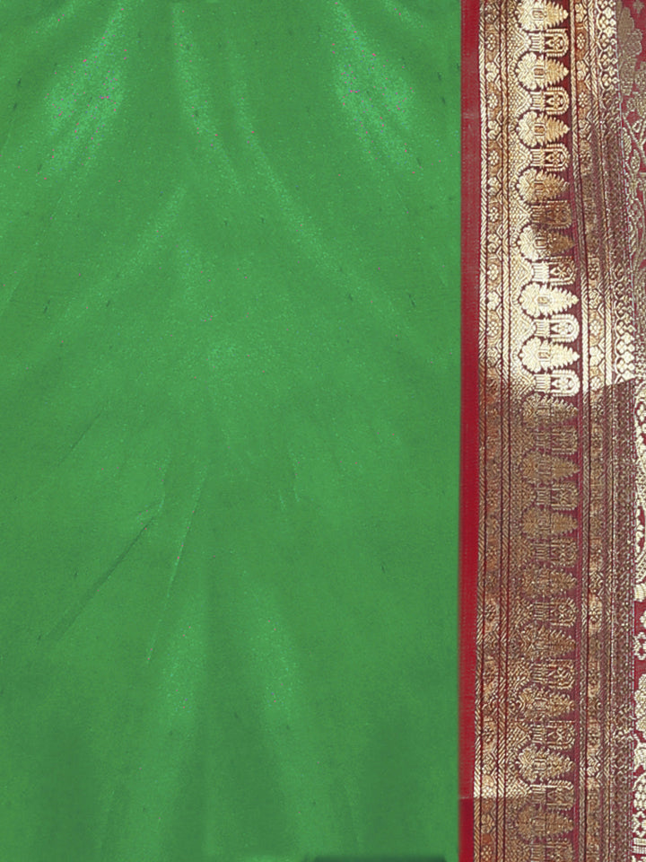 Traditional Narayan Peth Banarasi Silk Saree with Gold Zari Weaving
