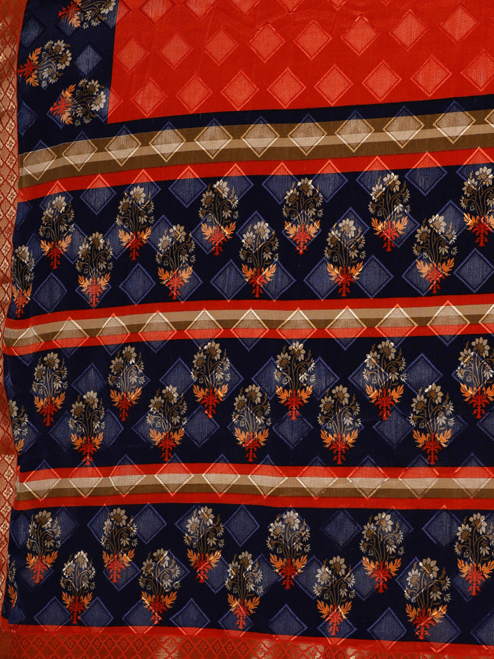 Crepe Printed Saree with Floral Digital print