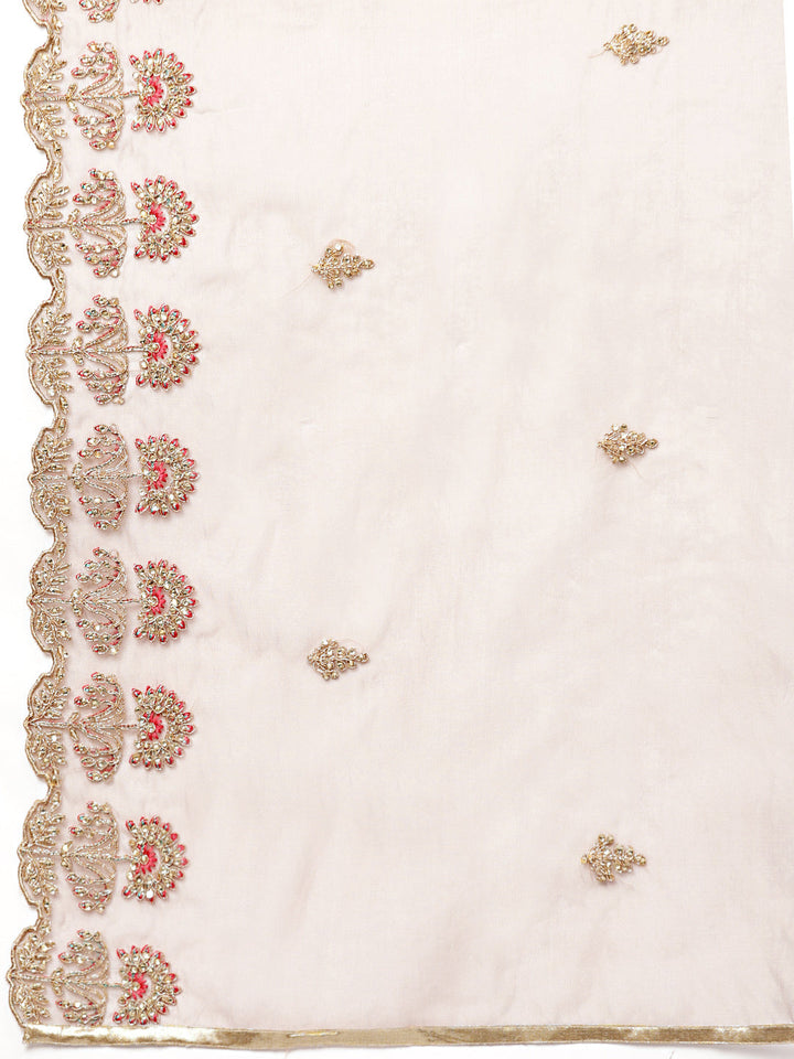 Banarasi Woven Gown with Zari Embroidered Dupatta