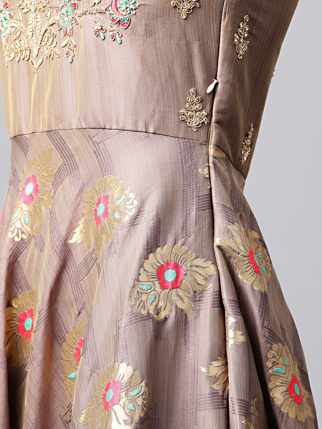 Banarasi Woven Gown with Zari Embroidered Dupatta