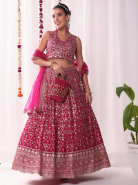 Chhabra 555 Sequinned & Embroidered Lehenga with Sequinned & tasseled Choli with Embellished Dupatta