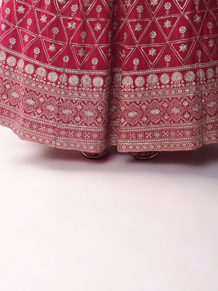Sequinned Lehenga Set with Tassled Choli