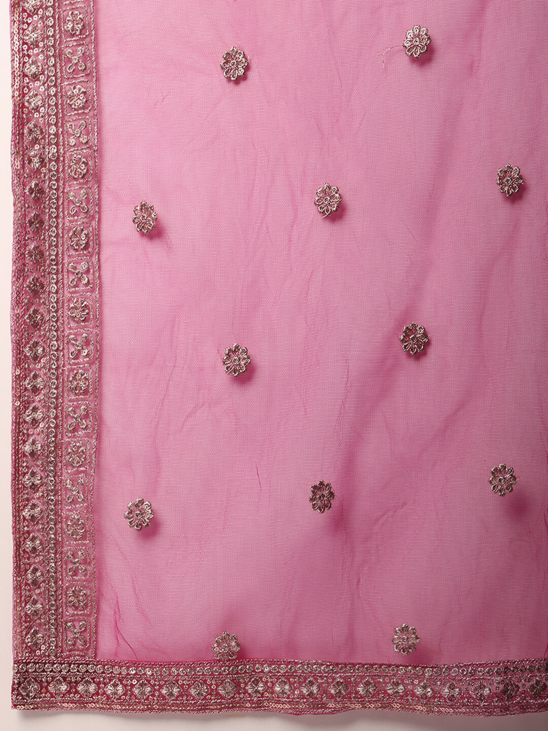 Sequinned Lehenga Set with Tassled Choli