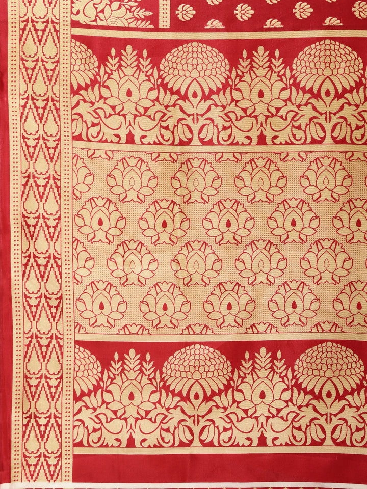 Patola Silk Floral Print Half-And-Half Bhagalpuri Saree