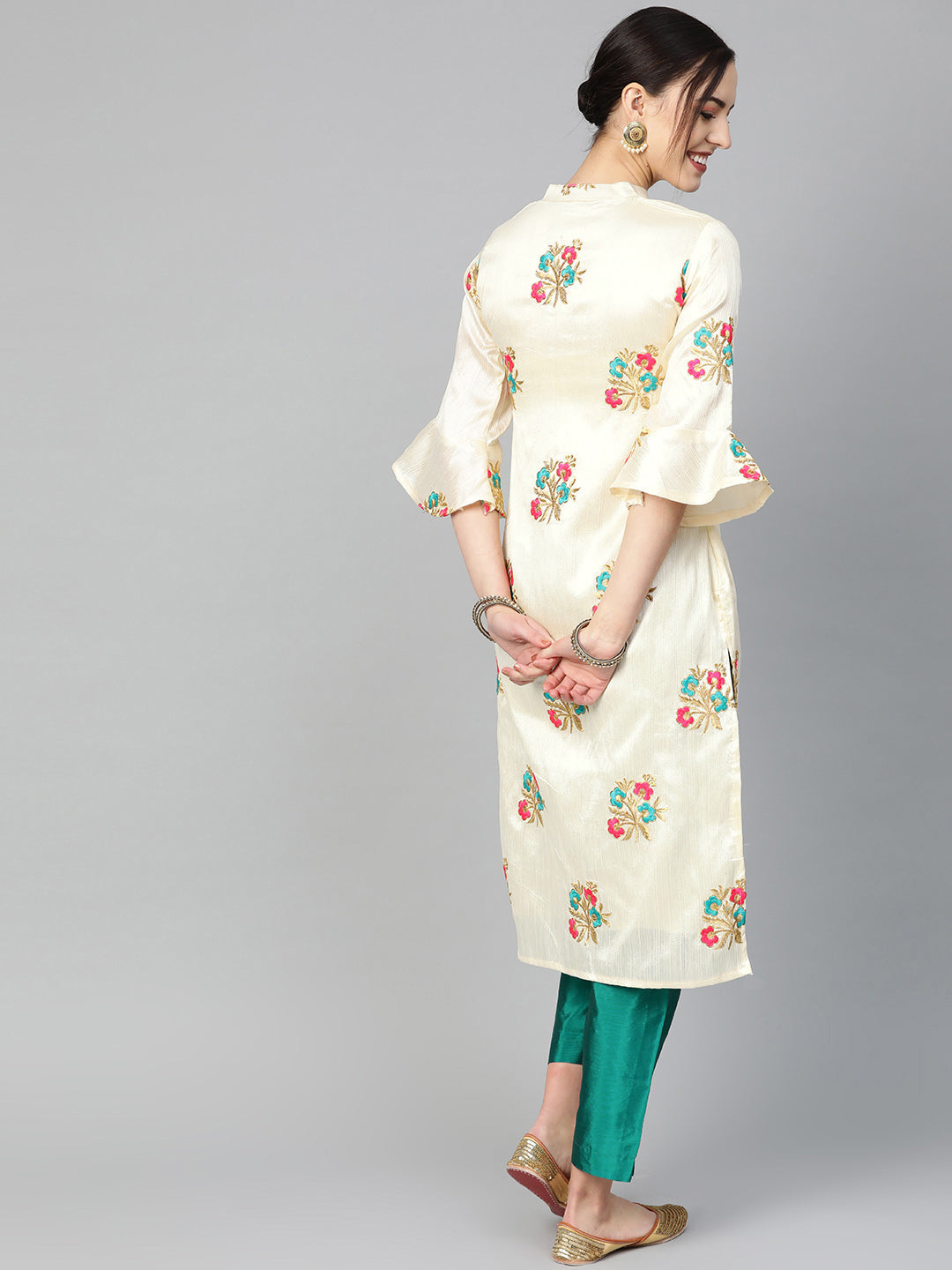 Pathani Style Kurta Set with Resham Zari embroidery