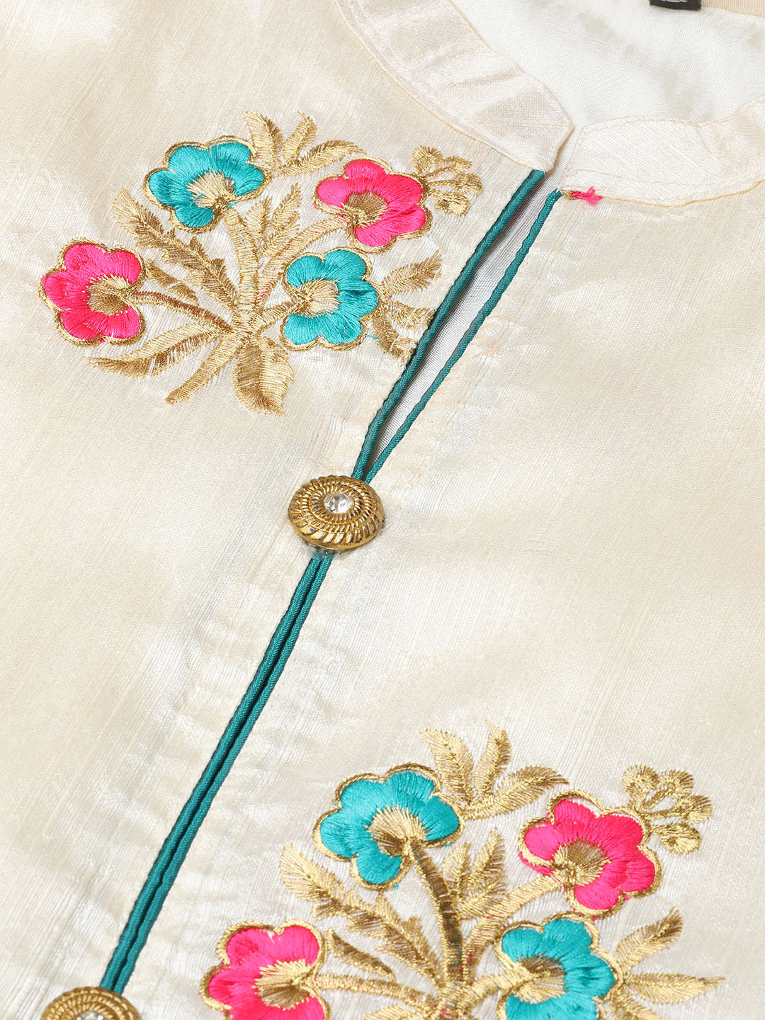 Pathani Style Kurta Set with Resham Zari embroidery