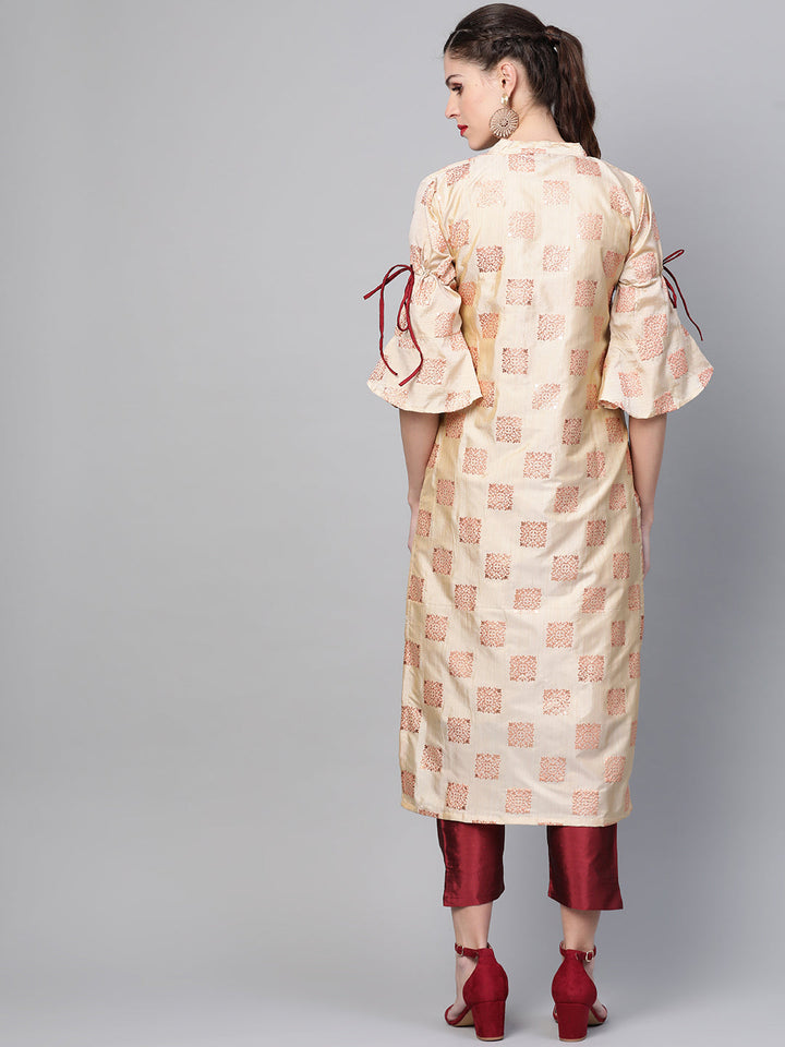 Kurta Pallazo Set with Embossed Rubber Print