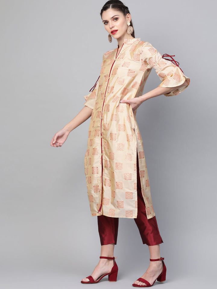 Kurta Pallazo Set with Embossed Rubber Print