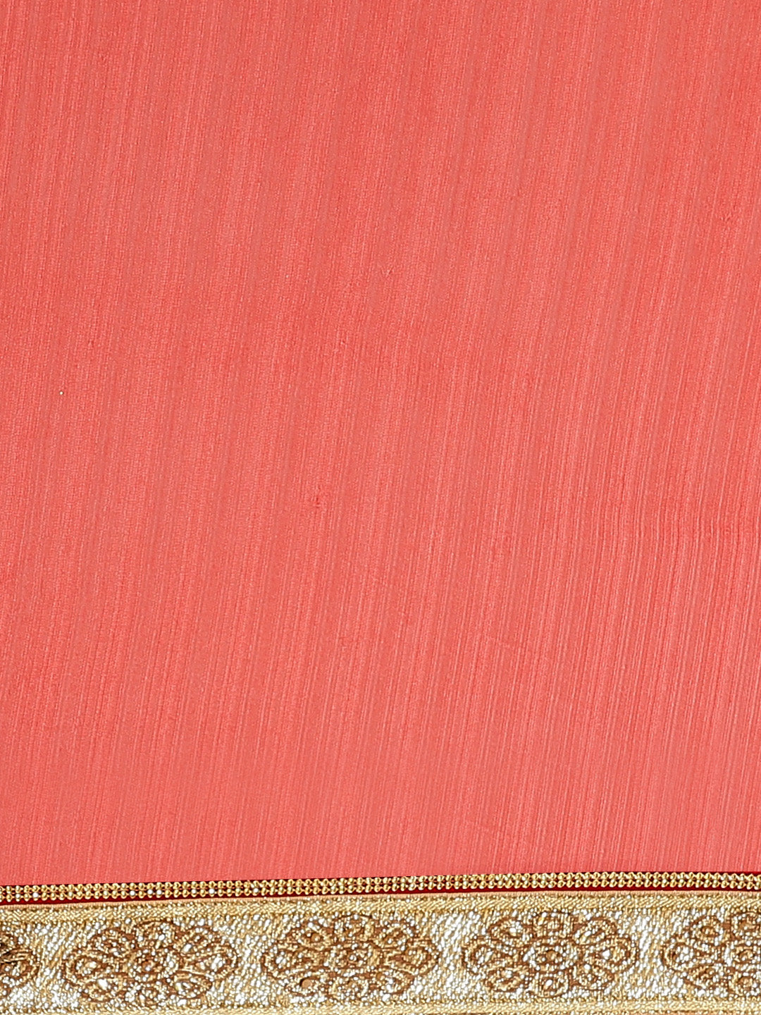 Foil print Beige Coral Traditional Stone Embellished Saree with Fancy Border