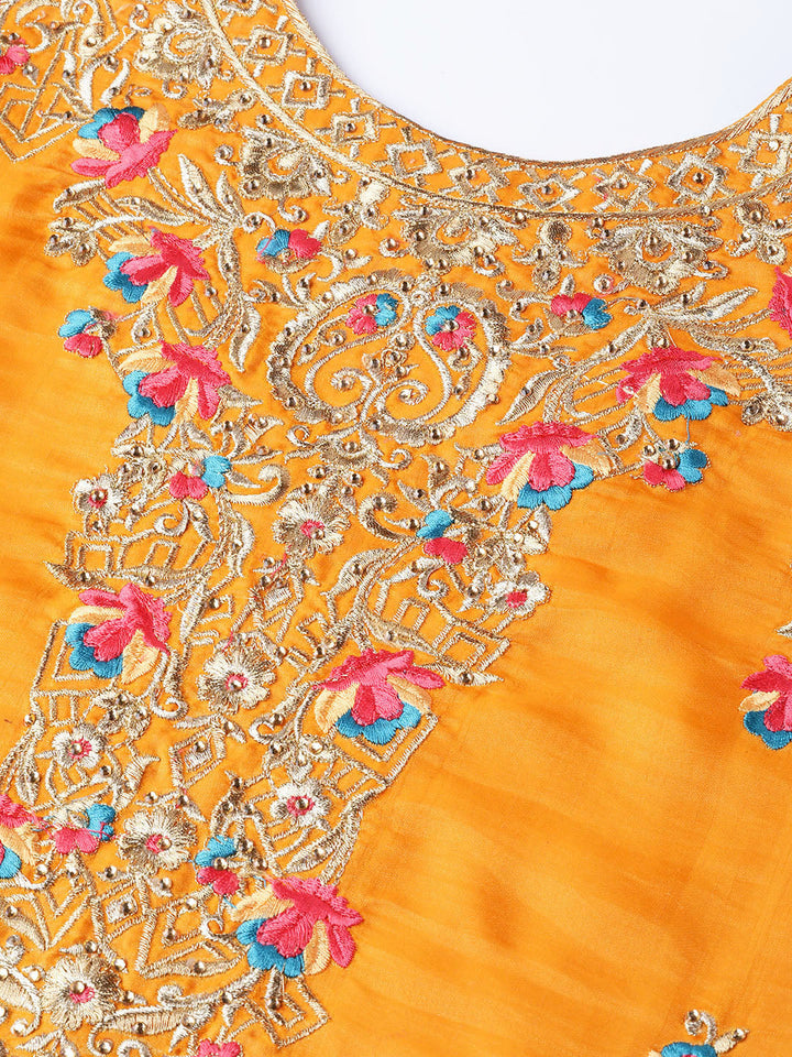 Embellished Kurta Sharara Set with Zari and Resham