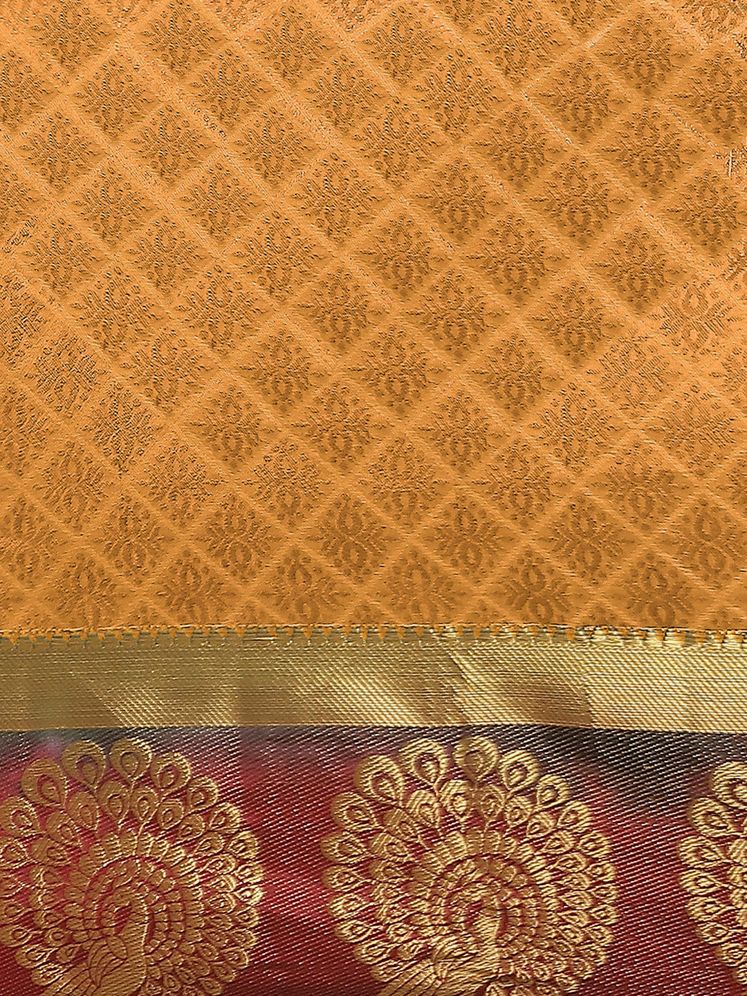 Traditional Banarasi Saree with Contrast peacock motif woven border