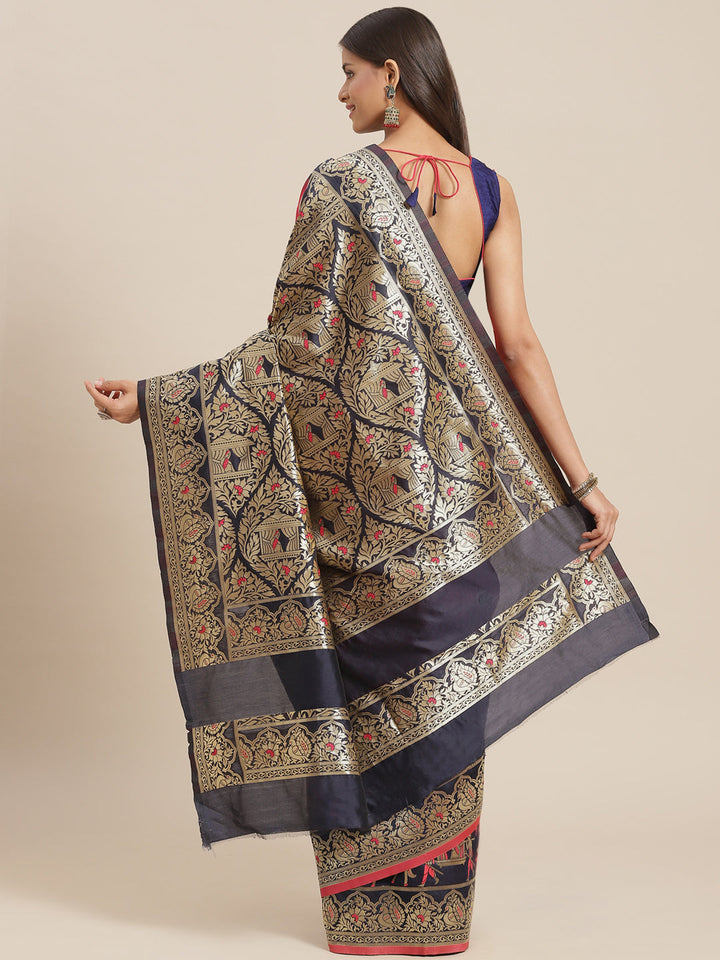 Ombre Resham & Zari weaving Saree with Wedding Procession Doli Motifs