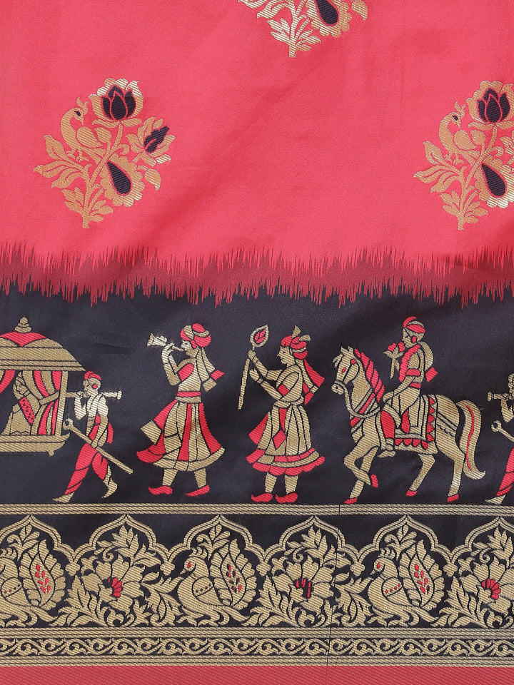 Ombre Resham & Zari weaving Saree with Wedding Procession Doli Motifs