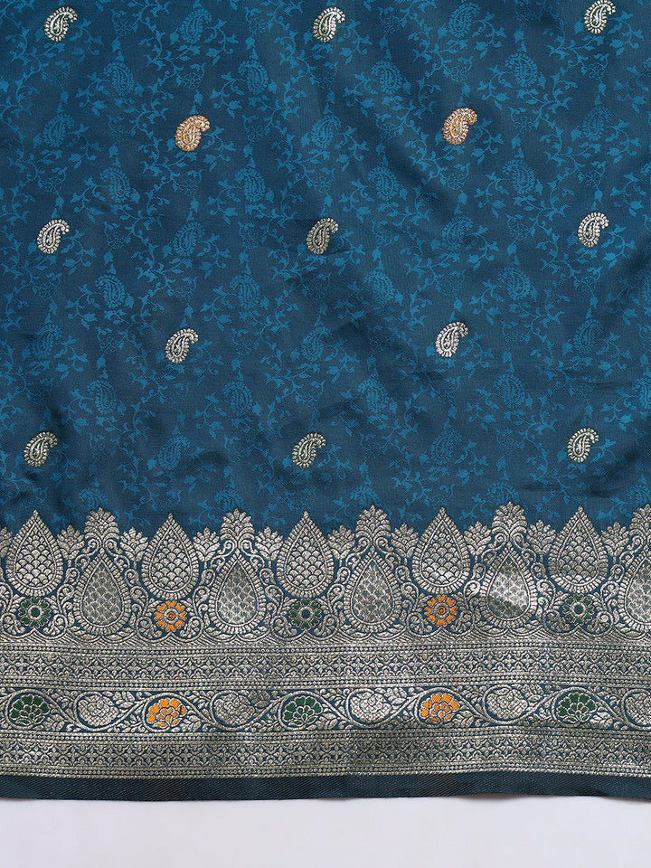 Handloom Banarasi Brocade Handloom Silk saree with Meenakari Weaving, Paisley Border